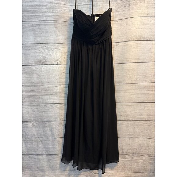 DZage Strapless Chiffon Bridesmaid Dress Size 12 - Picture 1 of 4